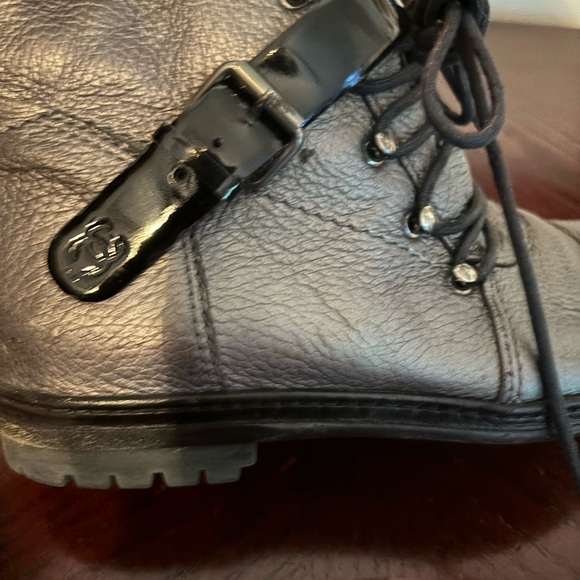 Chanel Patent Leather Cap Toe Combat Boots - Picture 8 of 10